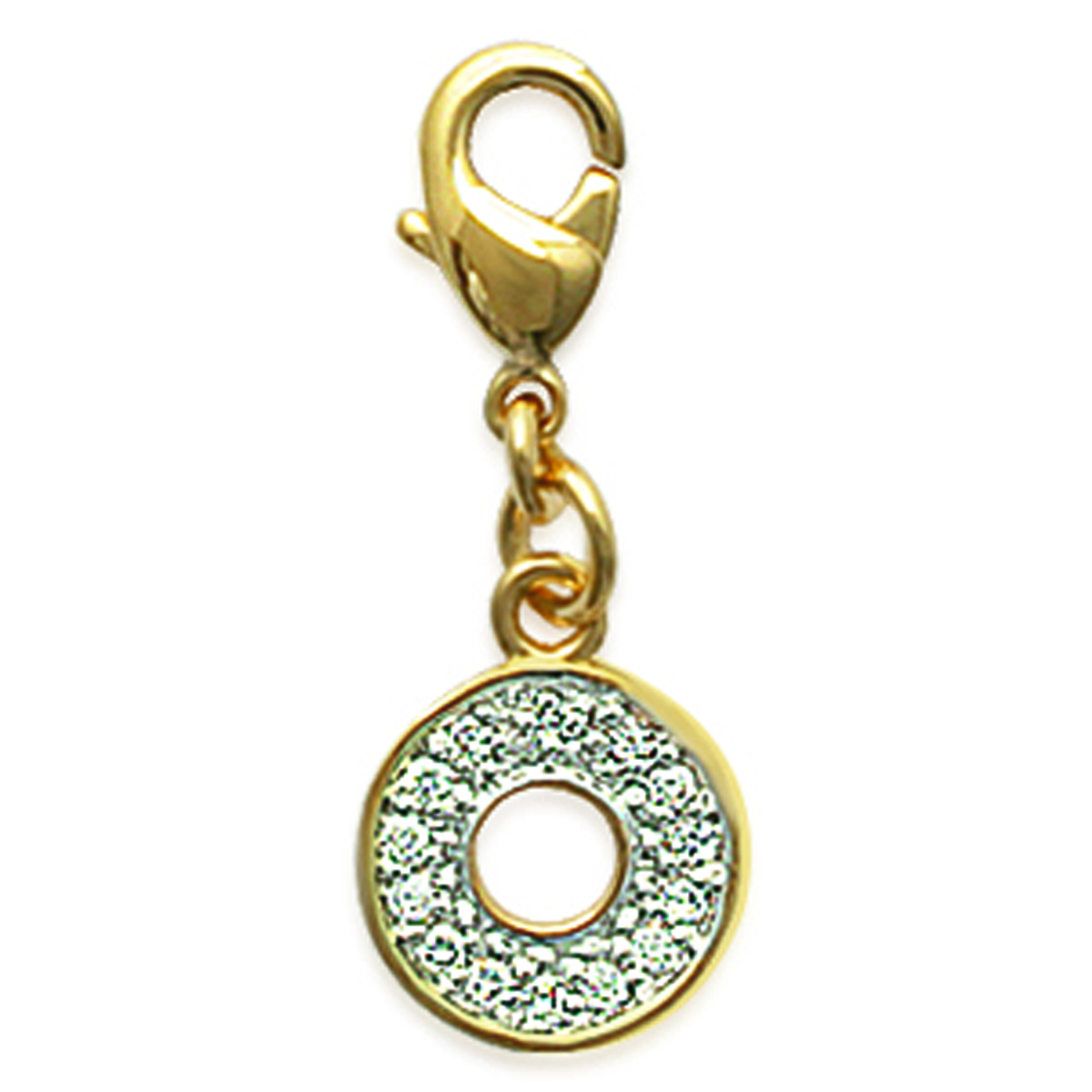Pendentif Charm  Plaqué Or \'Déesse\' blanc doré - 9 mm - [F6472]