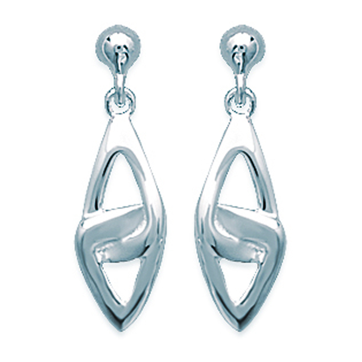 Boucles Argent \'Chorégraphie\' argenté - 6x20 mm - [F6744]