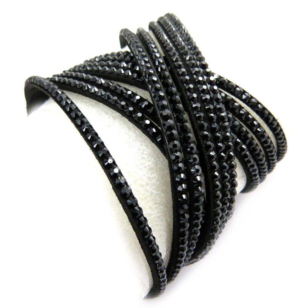 Bracelet Créateur \'Sissi\' noir (2 tours) - [M1936]