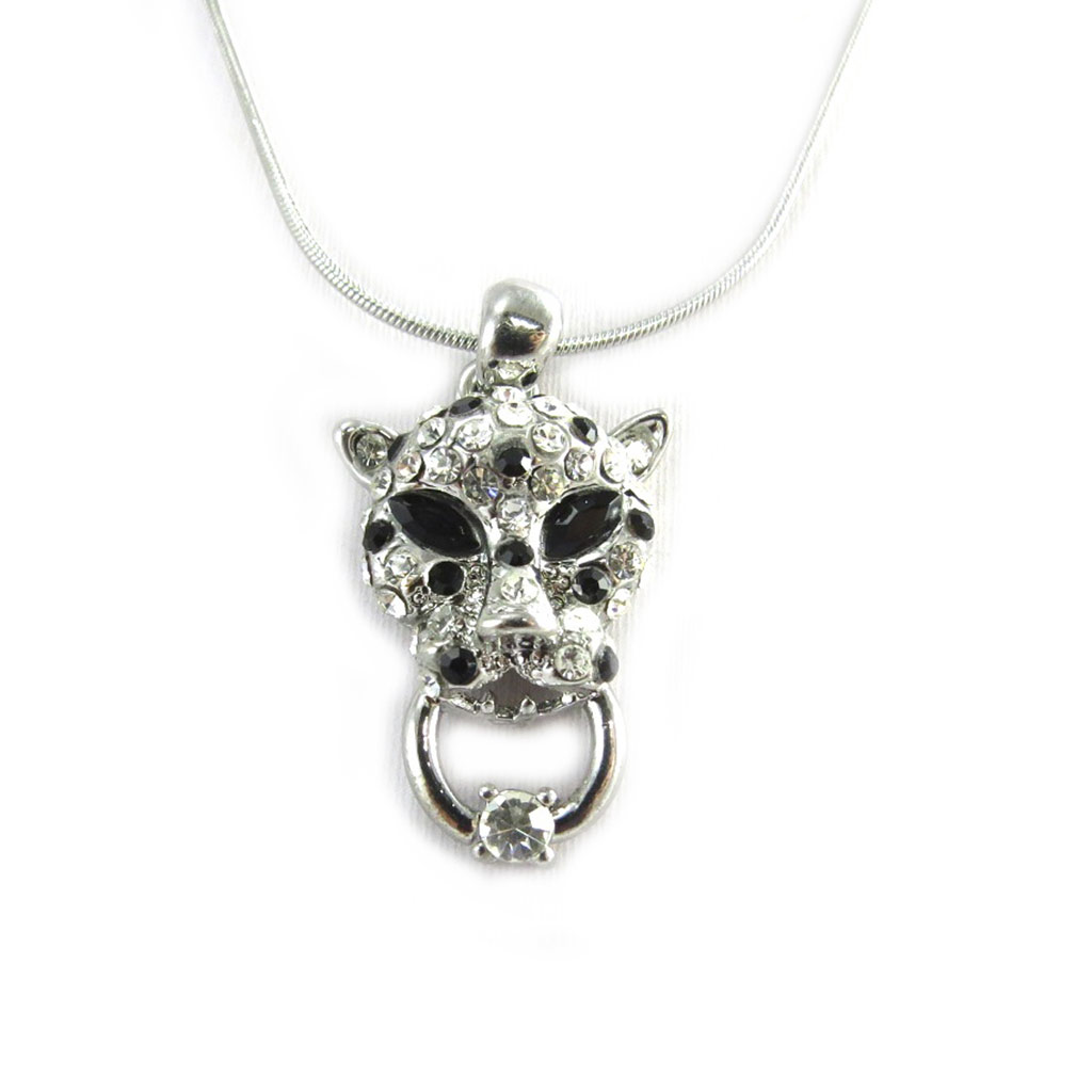 Collier Créateur \'Panthère\' noir blanc - [M1977]