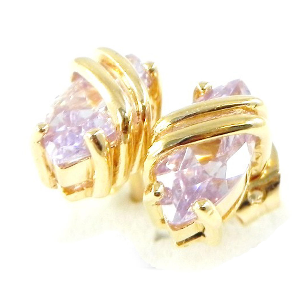 Boucles Plaqué Or \'Exquise\' Lavande - [F6854]