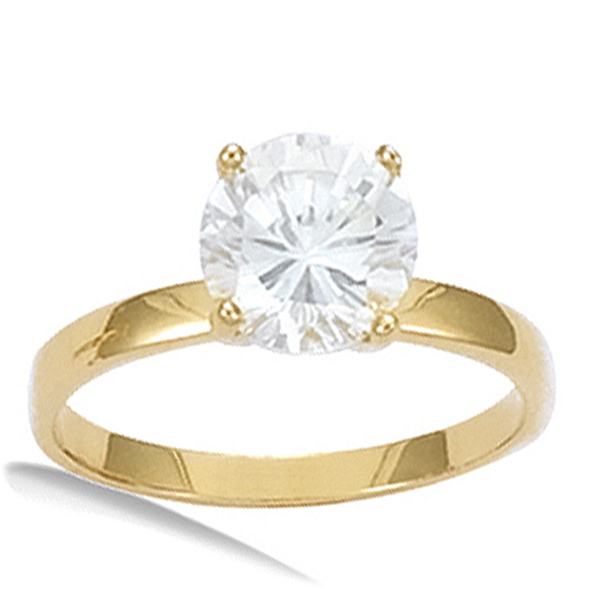 Solitaire Plaqué Or blanc doré - Ø 8 mm (4 Griffres) - [F6864]