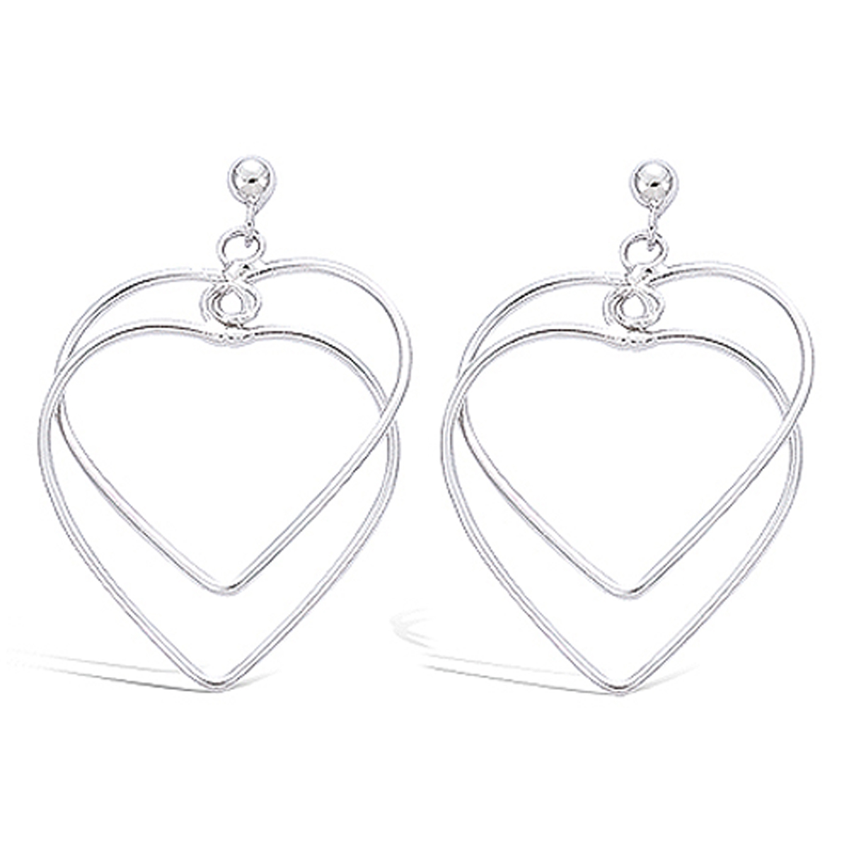 Boucles Argent \'Love Chorégraphie\' argenté (rhodié) - 20x22 mm - [F6912]