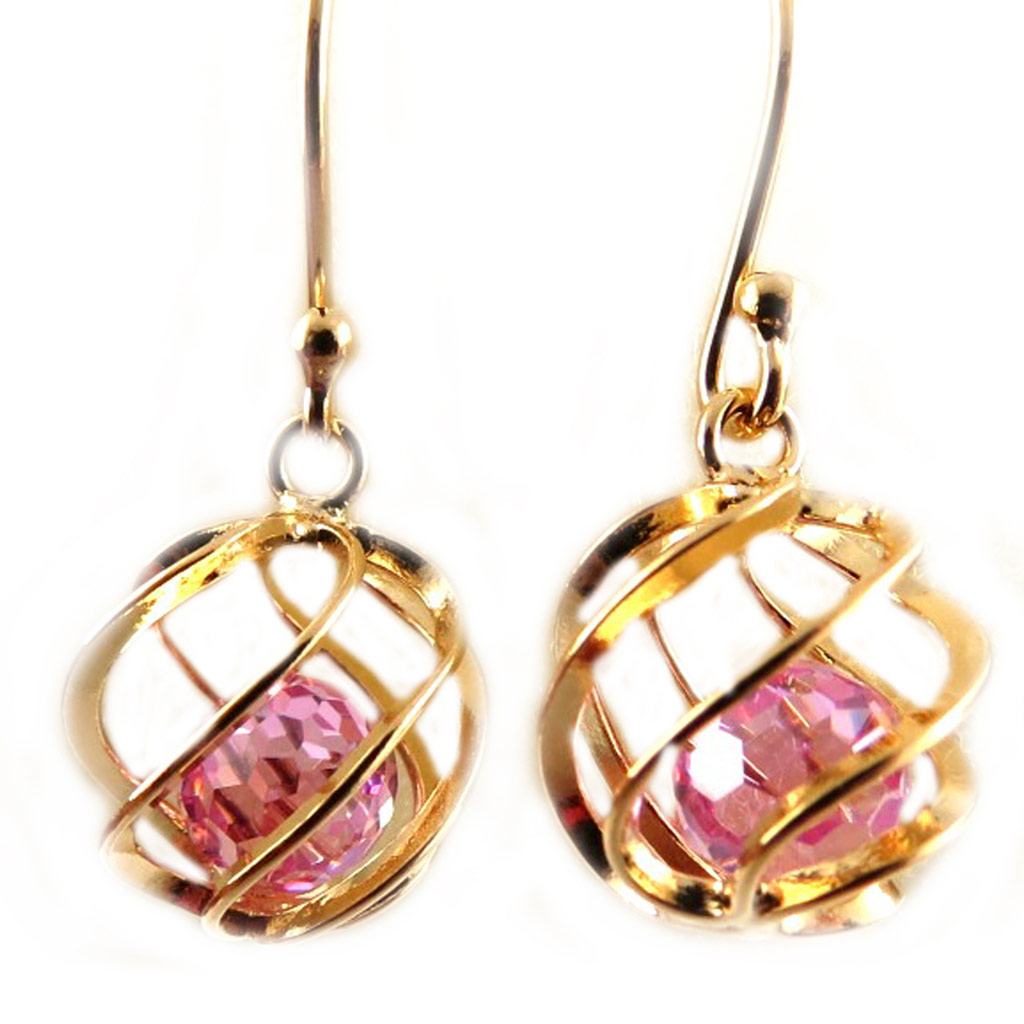 Boucles Plaqué Or \'Alchimie\' rose  - [F6932]