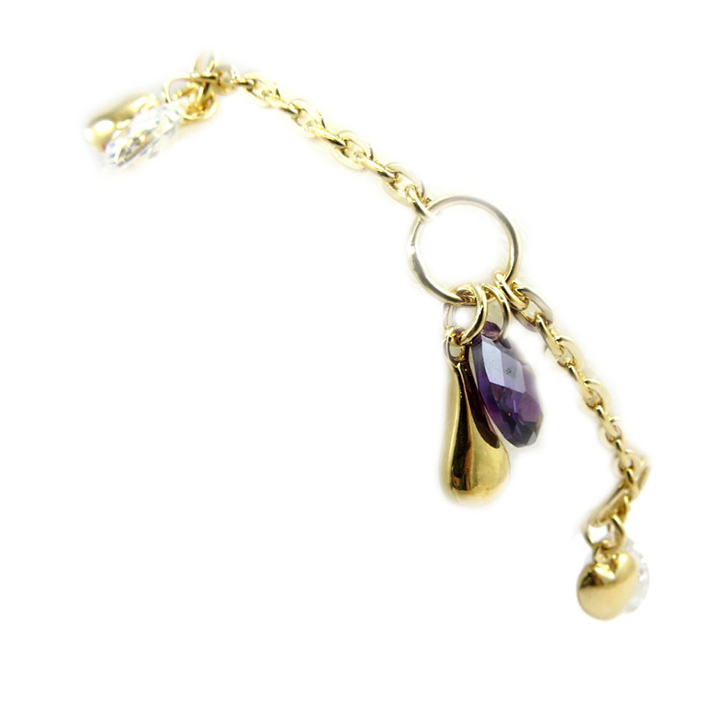 Bracelet Plaqué Or \'Linda\' violet blanc - [G2764]