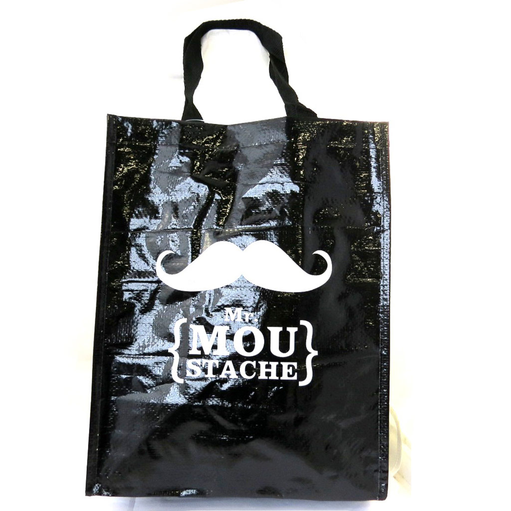 Sac Shopping \'Moustache\' noir - [M2230]