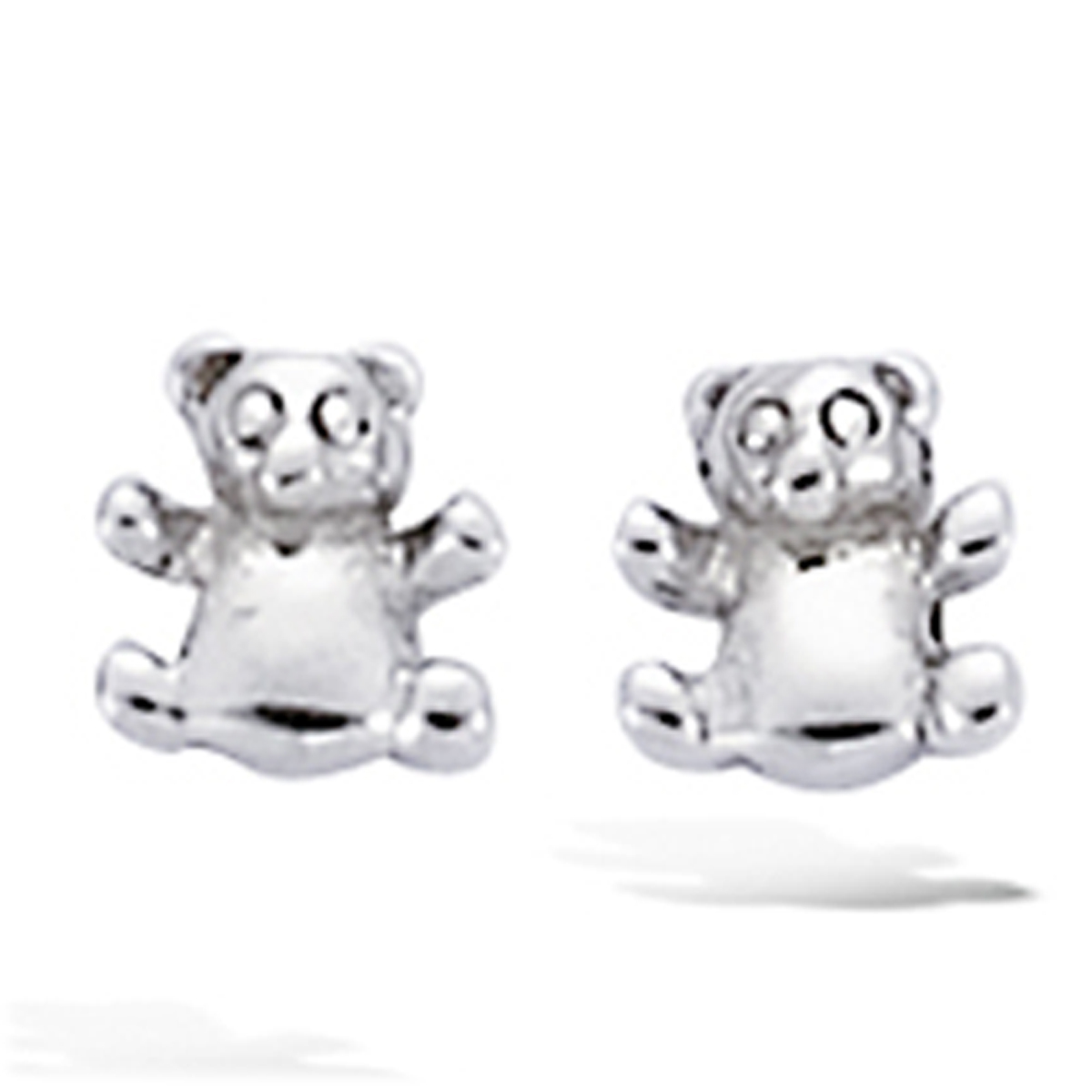 Boucles Argent \'Teddies\' argenté (rhodié) - 5x5 mm - [I3603]