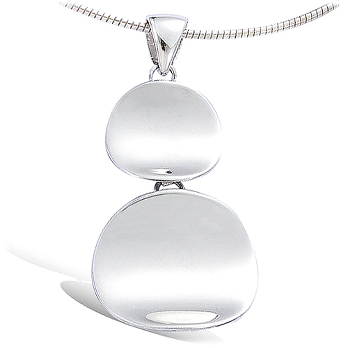 Pendentif Argent \'Chorégraphie\' argenté (rhodié) - 14 et 18 mm - [G2791]