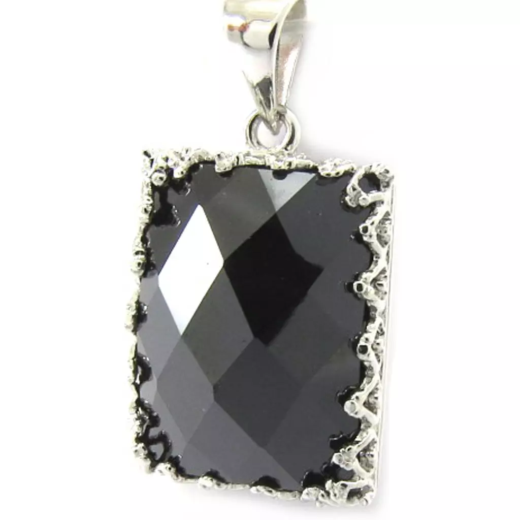 les trésors de lily Pendentif Argent 'Sappho' noir [G2804]