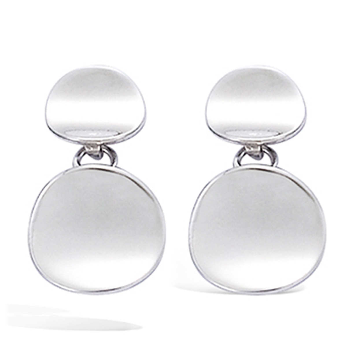 Boucles Argent \'Chorégraphie\' argenté (rhodié) - 20x11 mm - [G2842]