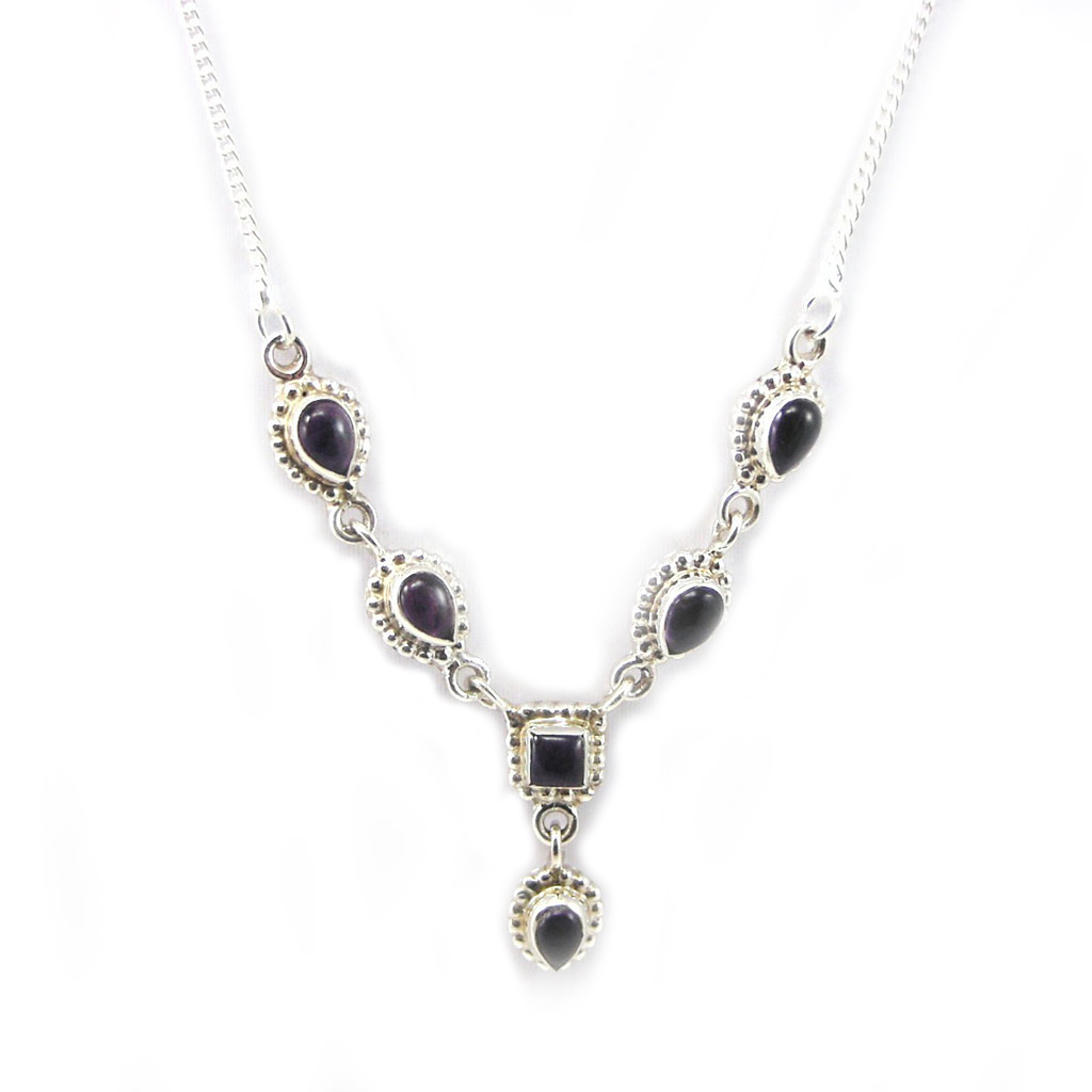 Collier Argent \'Heaven\' améthyste - [F7845]