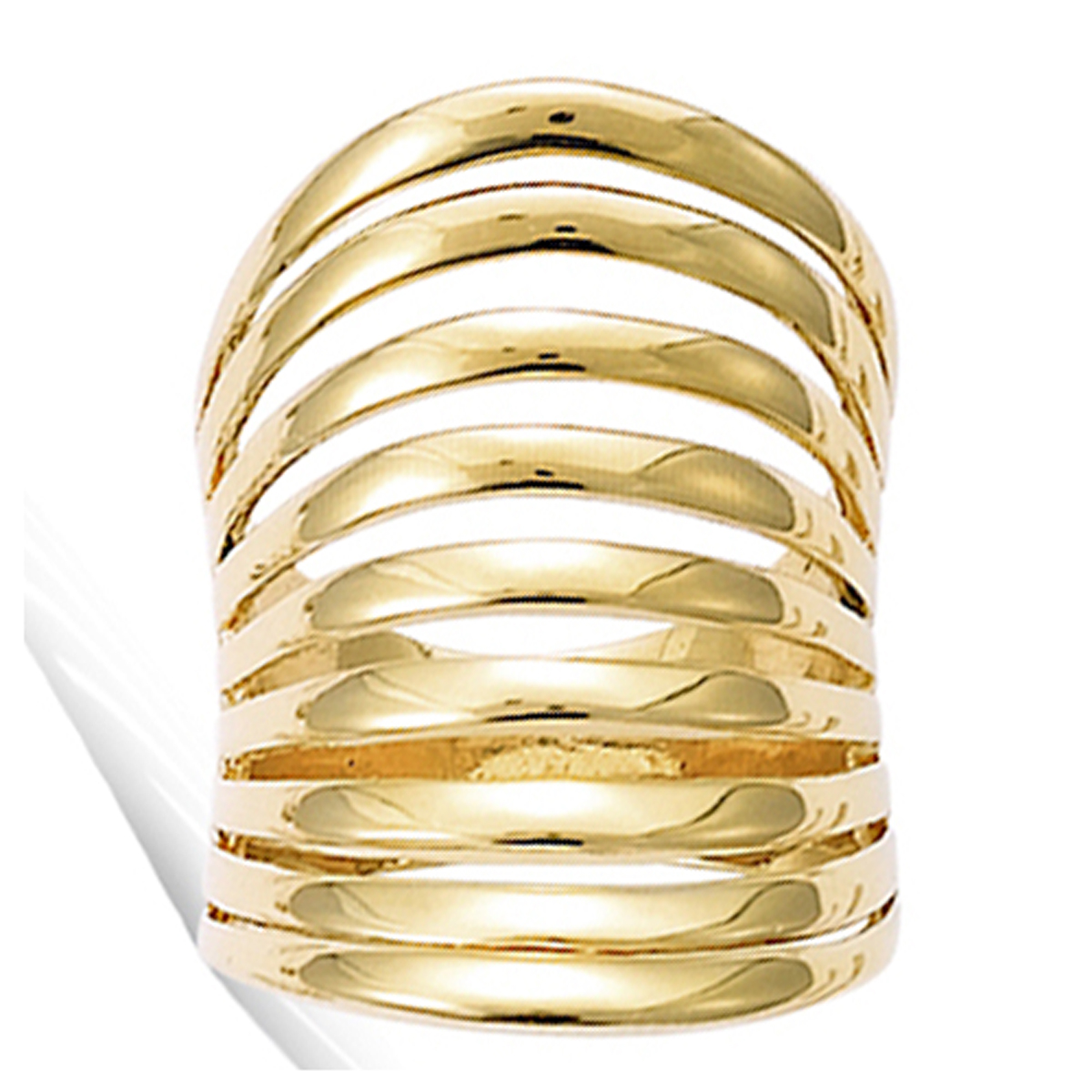 Bague Plaqué Or \'Chorégraphie\' doré - 3 cm - [J3511]