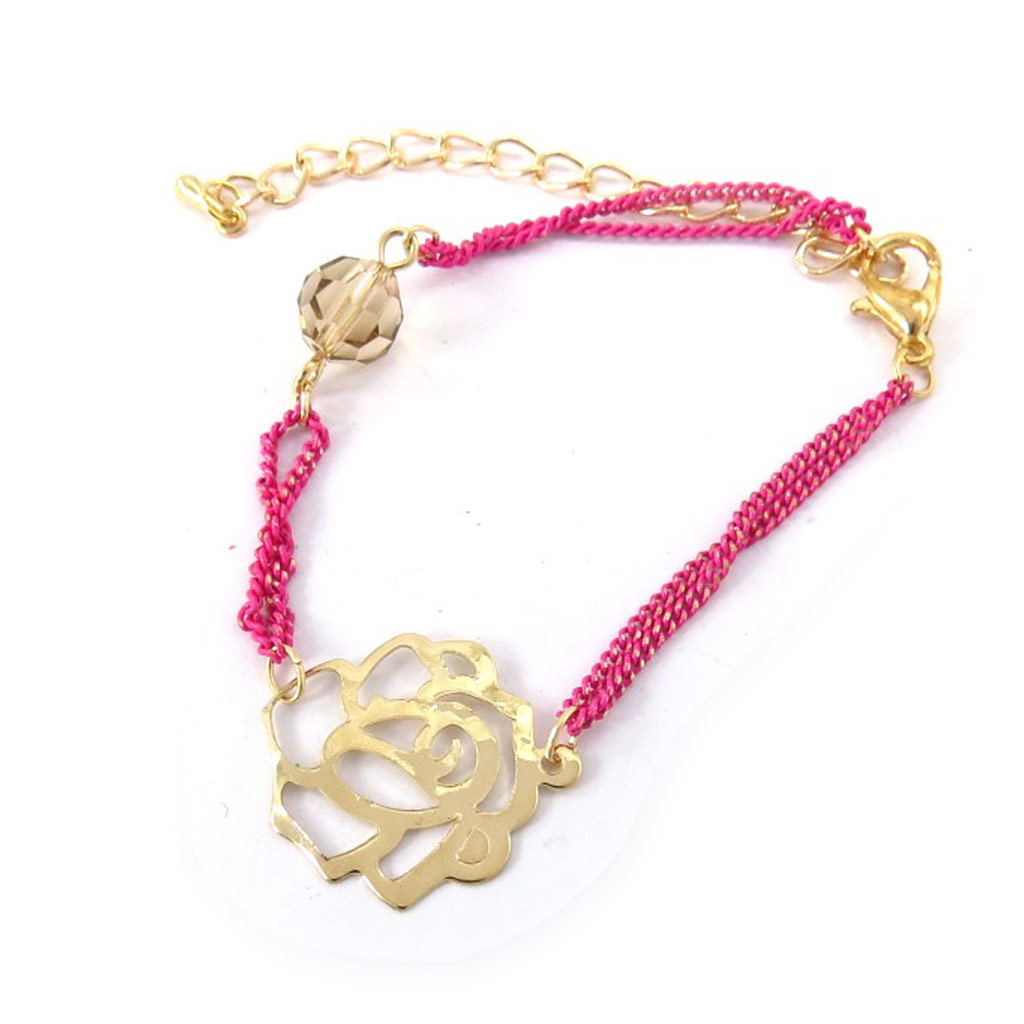 Bracelet créateur \'Rosa Romantica\' rose doré - [K2829]