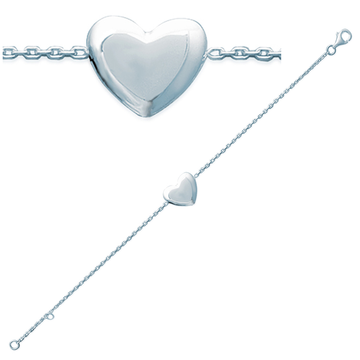 Bracelet Argent \'Love\' argenté - 13x10 mm - [G3385]