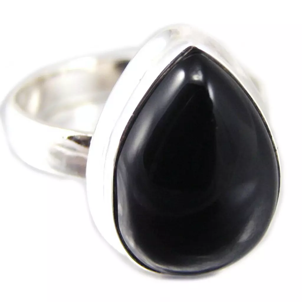les trésors de lily Bague Argent 'Heaven' onyx [F8173]