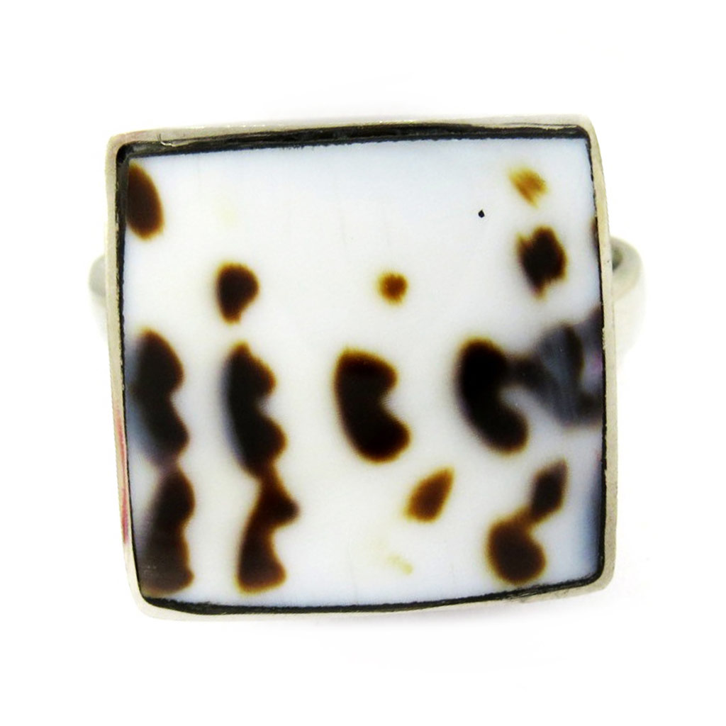 Bague Créateur \'Kilimanjaro\' blanc marron - [G5059]