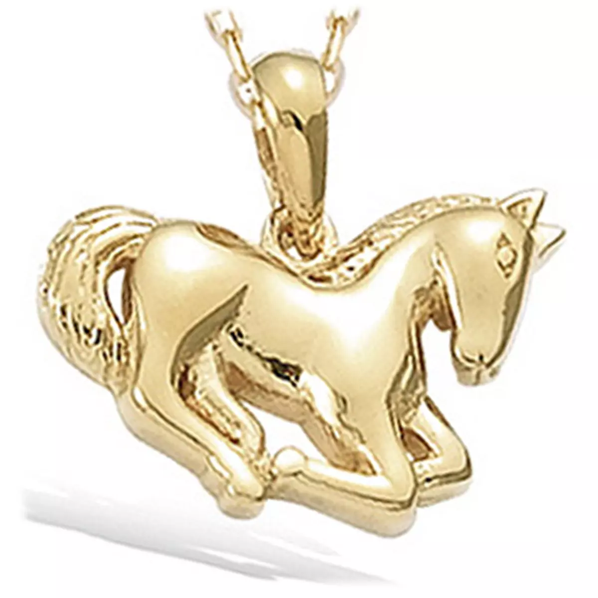 les trésors de lily Pendentif Plaqué Or 'Cheval' Doré 17x10 mm [F9174]