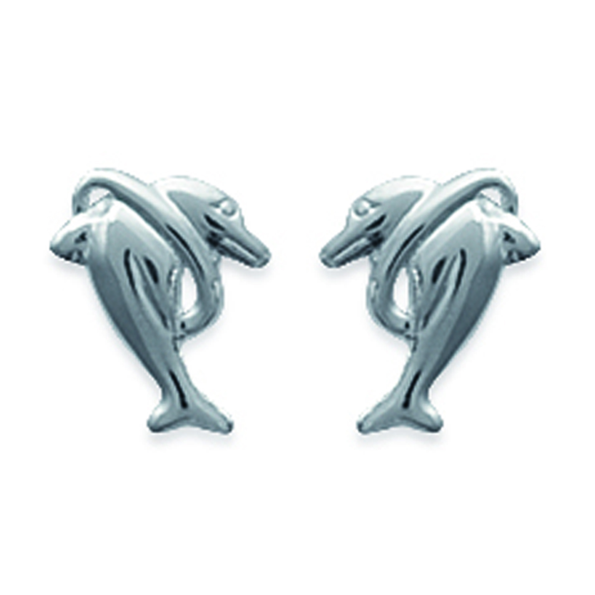 Boucles Argent \'Dauphins\' argenté - 10x7 mm - [J3845]