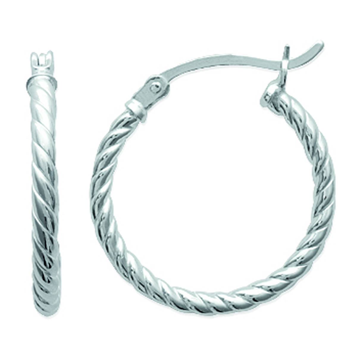 Créoles Argent \'Chorégraphie\' argenté - 20 mm 2 mm - [J3869]
