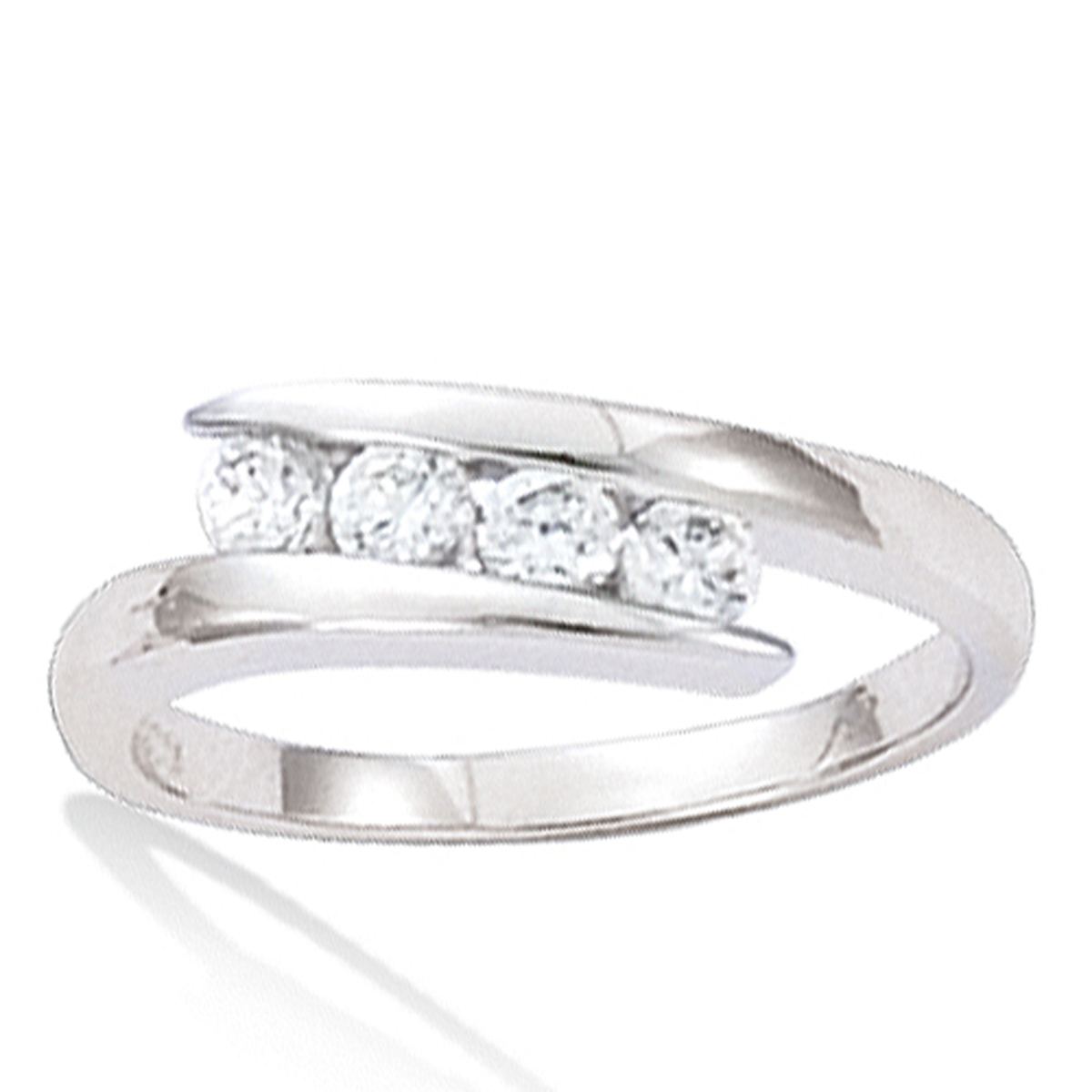 Bague Argent \'Câlin\' Blanc argenté (rhodié) - 4 mm - [F9235]