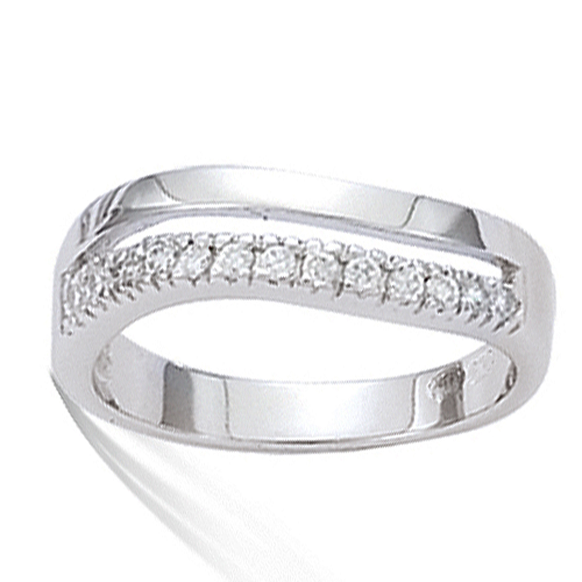 Bague Argent \'Pour La vie\' blanc argenté (rhodié) - [E9176]