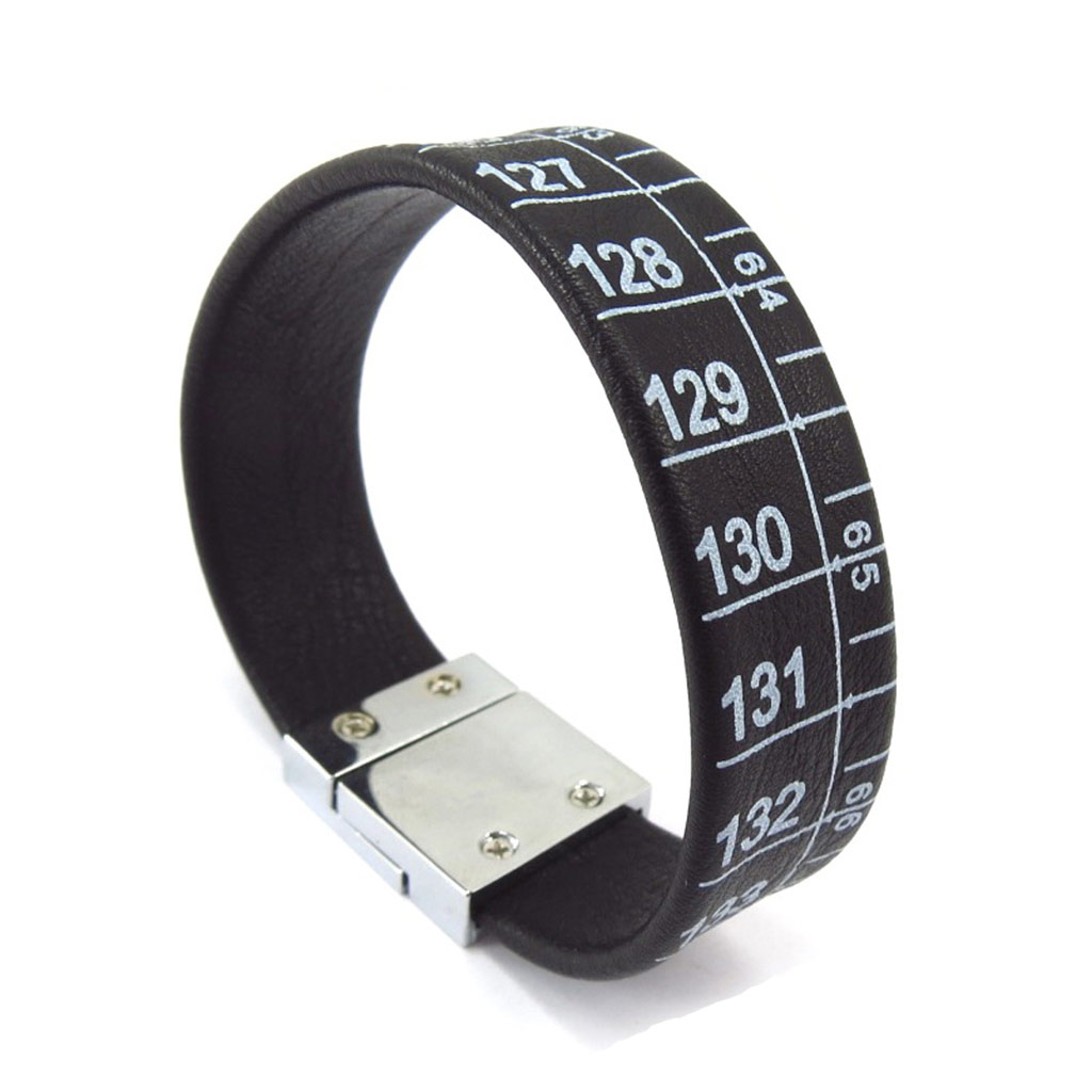Bracelet créateur \'Mètre\' noir argenté - [K3261]