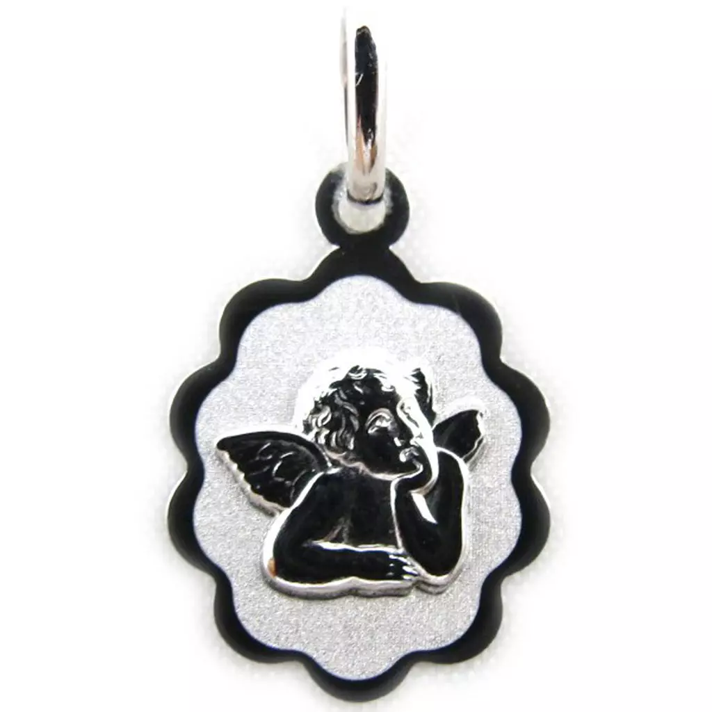 les trésors de lily Pendentif 'Petit Ange' rhodié (Or 9 carats) [J4010]