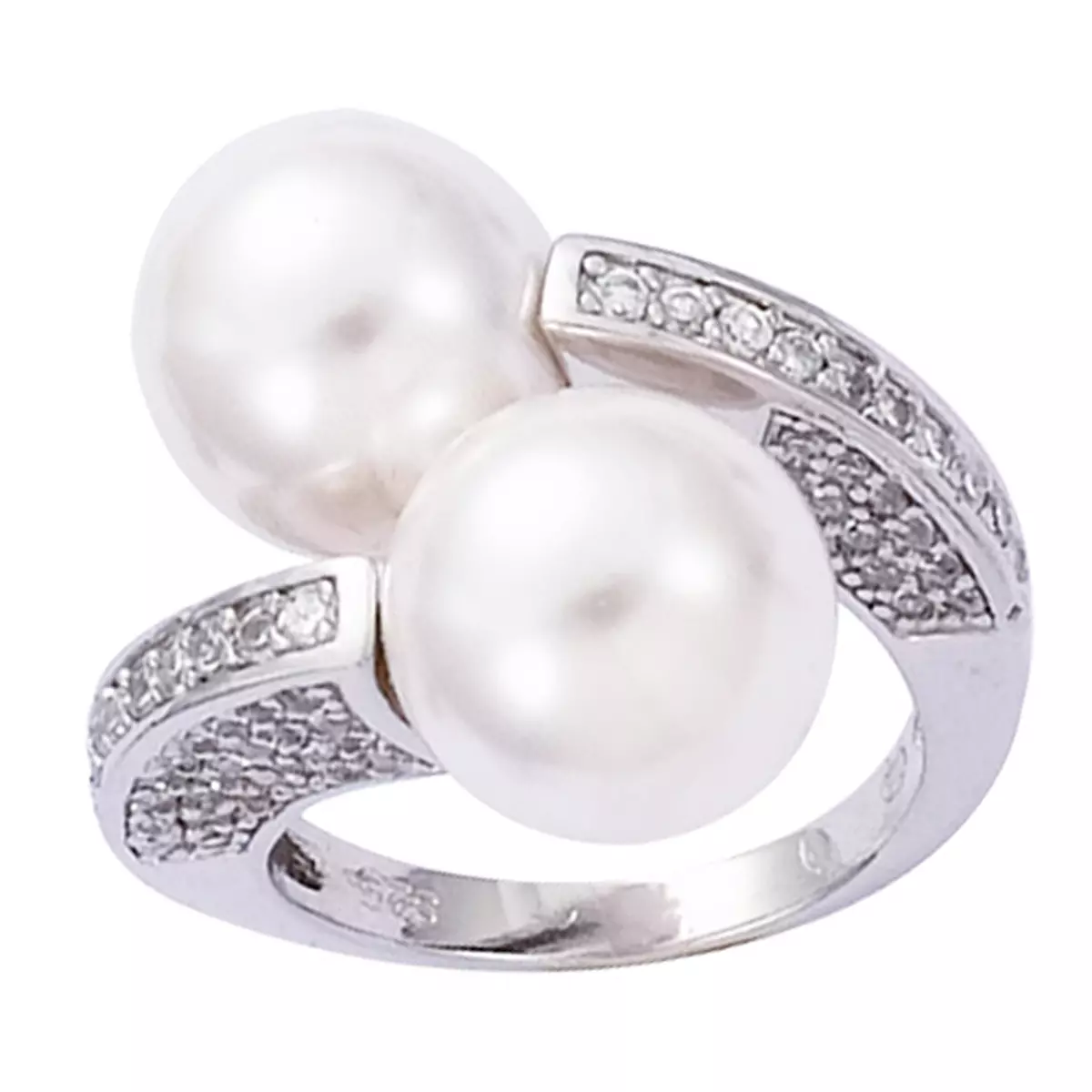 les trésors de lily Bague Argent 'Renaissance' Blanc argenté (rhodié) 20 mm [E9217]