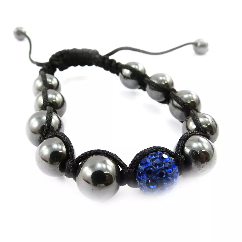 les trésors de lily Bracelet ethnique 'Shambhala' bleu [J4058]