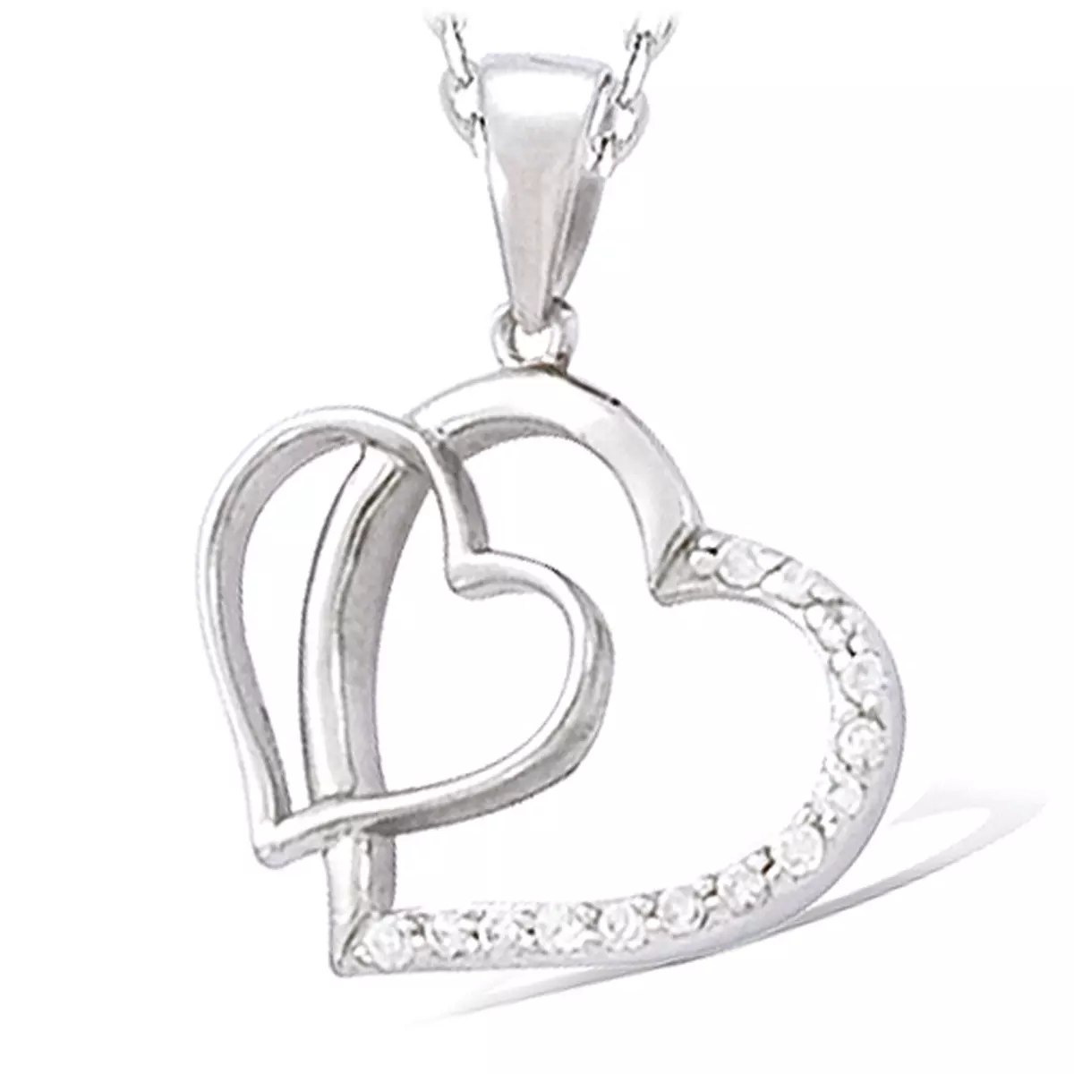 les trésors de lily Pendentif Argent 'Love Divine' Blanc argenté (rhodié) 15x18 mm [I4029]