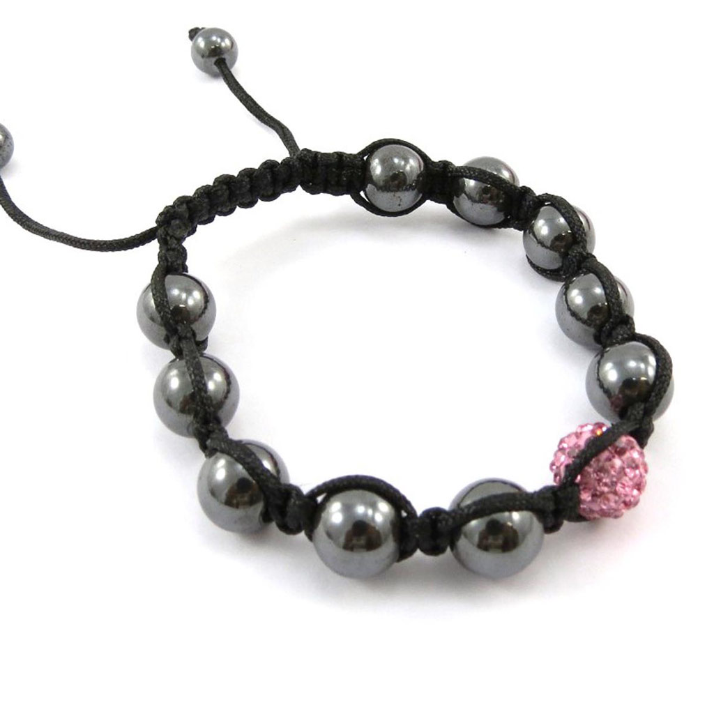 Bracelet ethnique \'Shambhala\' rose - [J4074]
