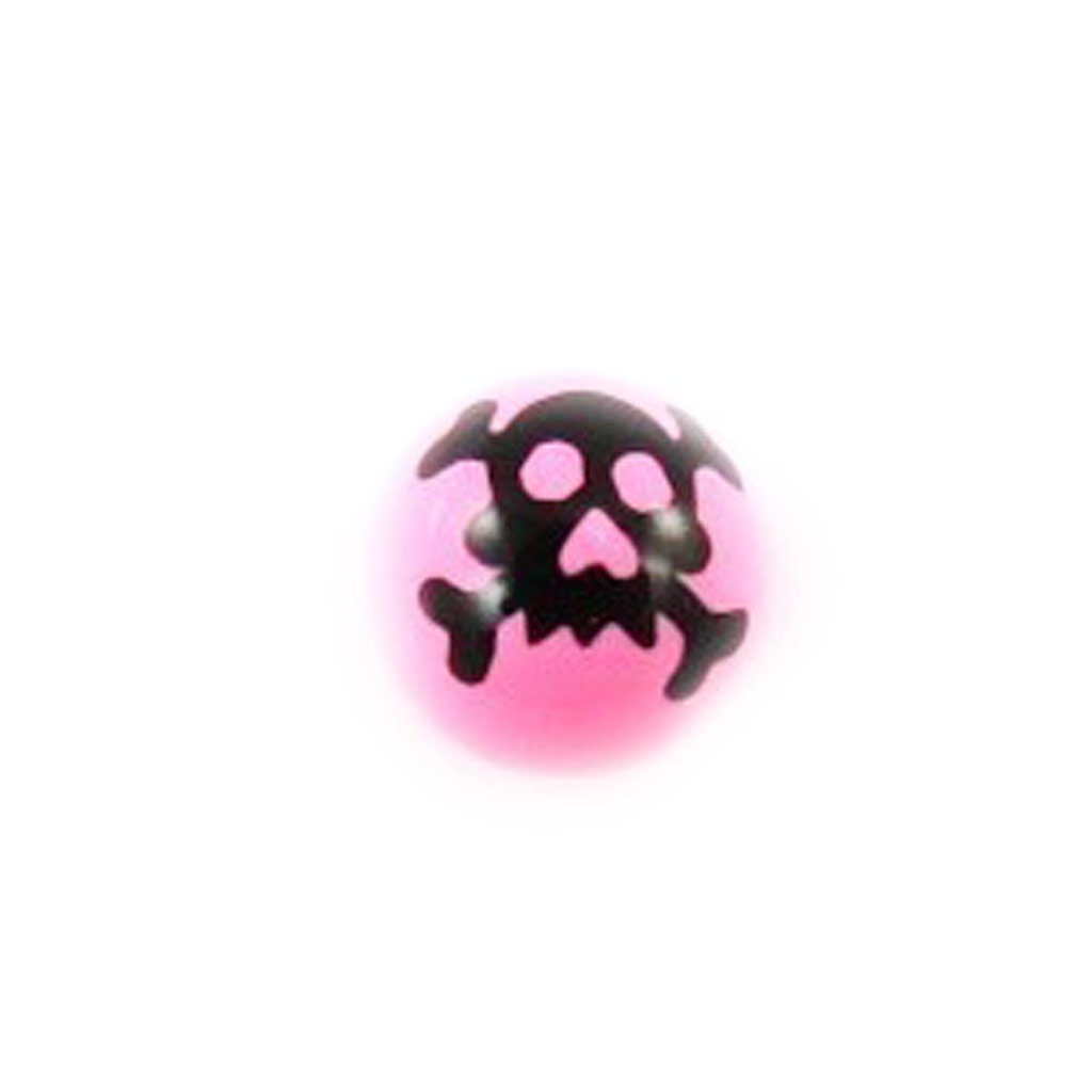 Boule acrylique \'Tête de Mort\' rose  - [J4140]