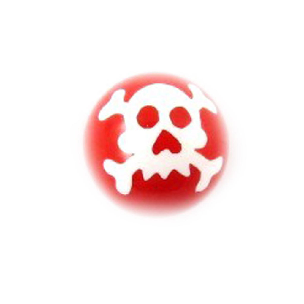 Boule acrylique \'Tête de Mort\' rouge  - [J4141]