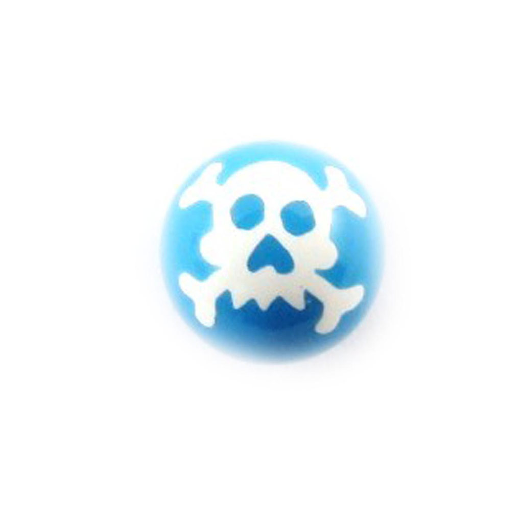 Boule acrylique \'Tête de Mort\' bleu  - [J4144]
