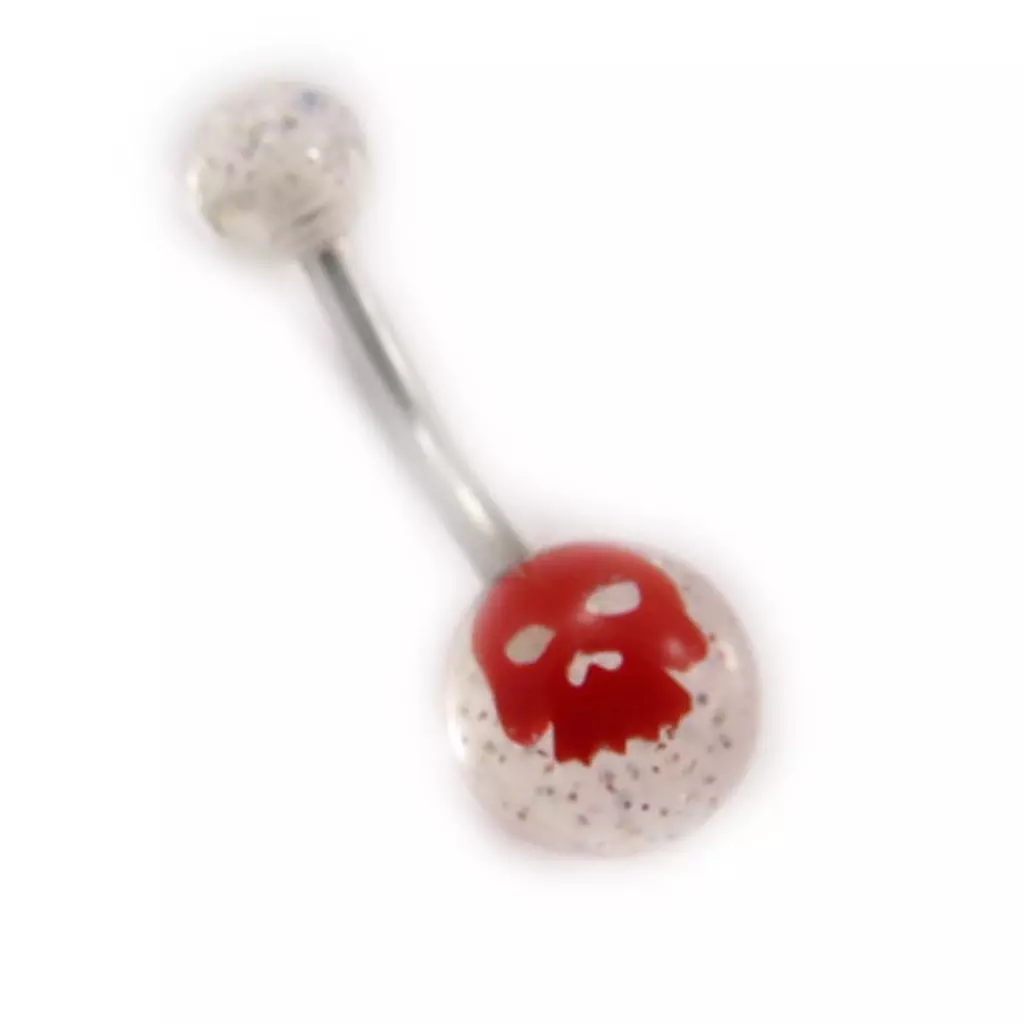 les trésors de lily Body Piercing 'Tête de Mort' rouge [J4149]