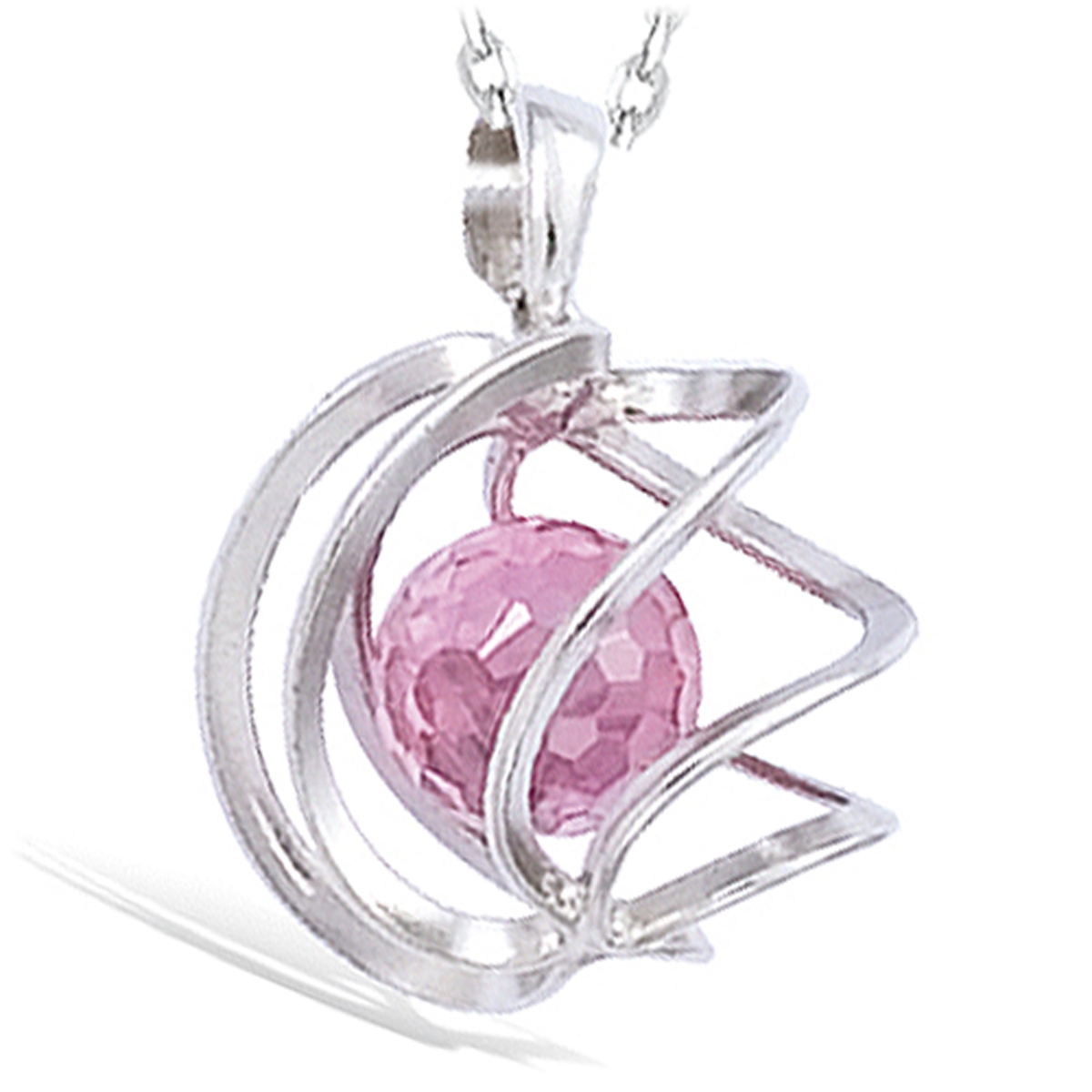 Pendentif Argent \'Alchimie\' rose argenté (rhodié) - 15 mm - [G5627]