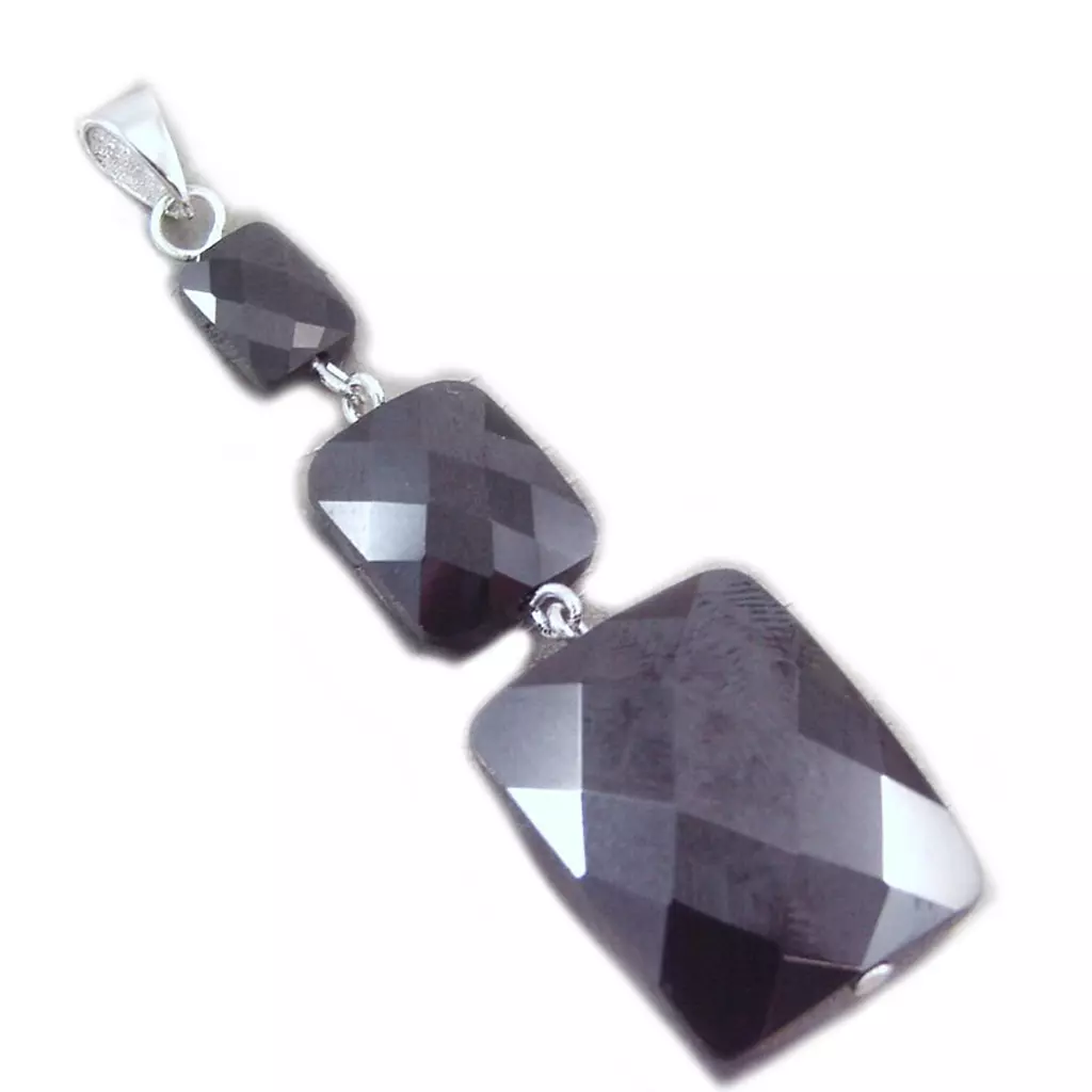 les trésors de lily Pendentif Argent 'Linda' noir [G5629]