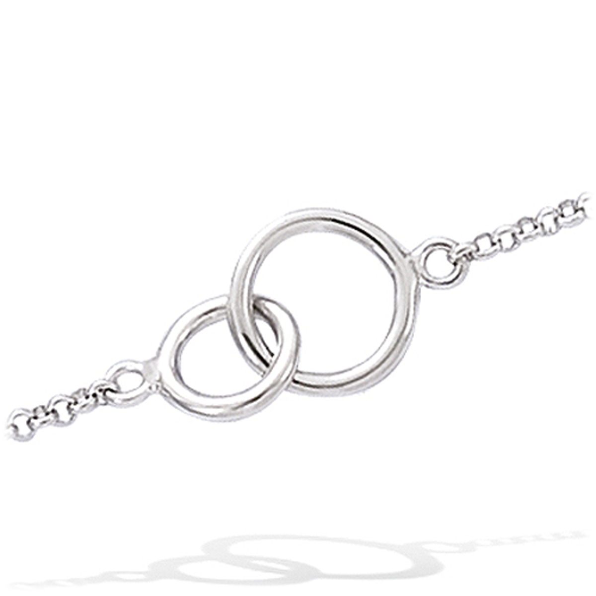 Bracelet Argent \'Chorégraphie\' argenté (rhodié) - 10x5 mm (cercle) - [I4210]