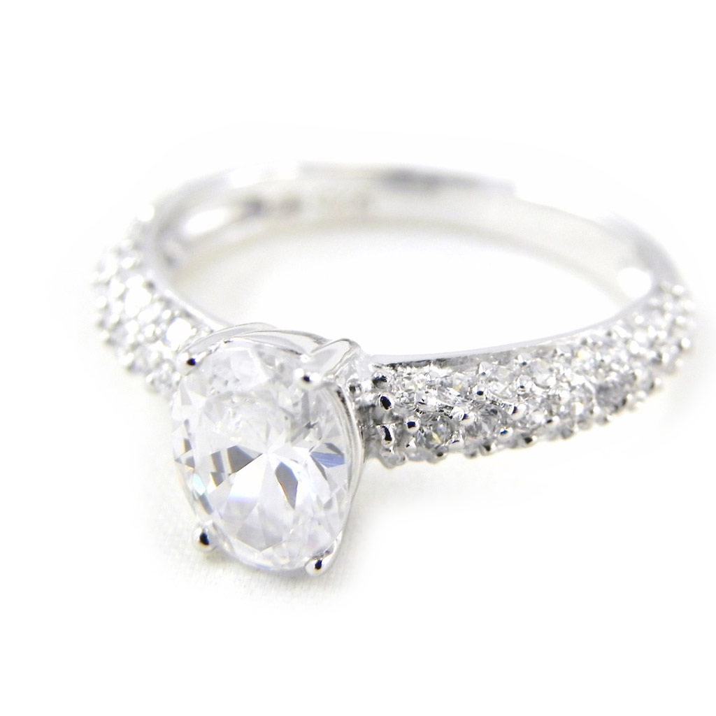 Bague Argent \'Sissi\' Blanc - [H5539]