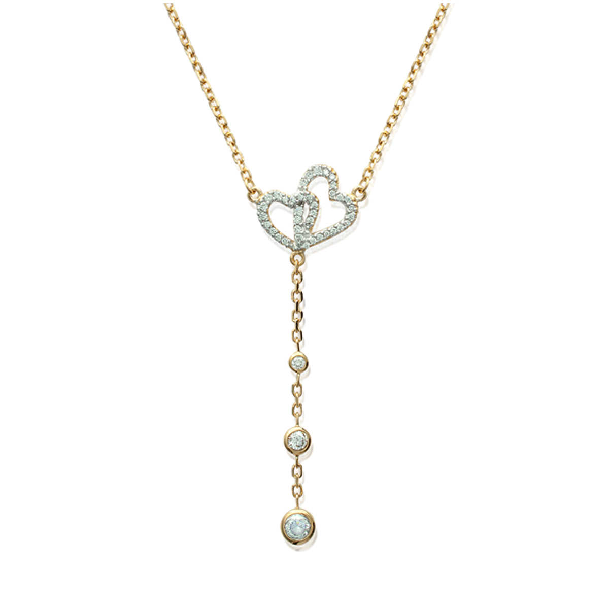 Collier Plaqué-Or \'Love\' blanc doré - 5 cm - [I4325]
