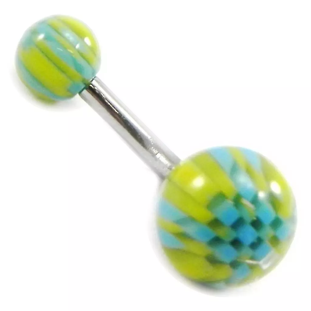 les trésors de lily Body Piercing 'Tecno' vert bleu [I4517]