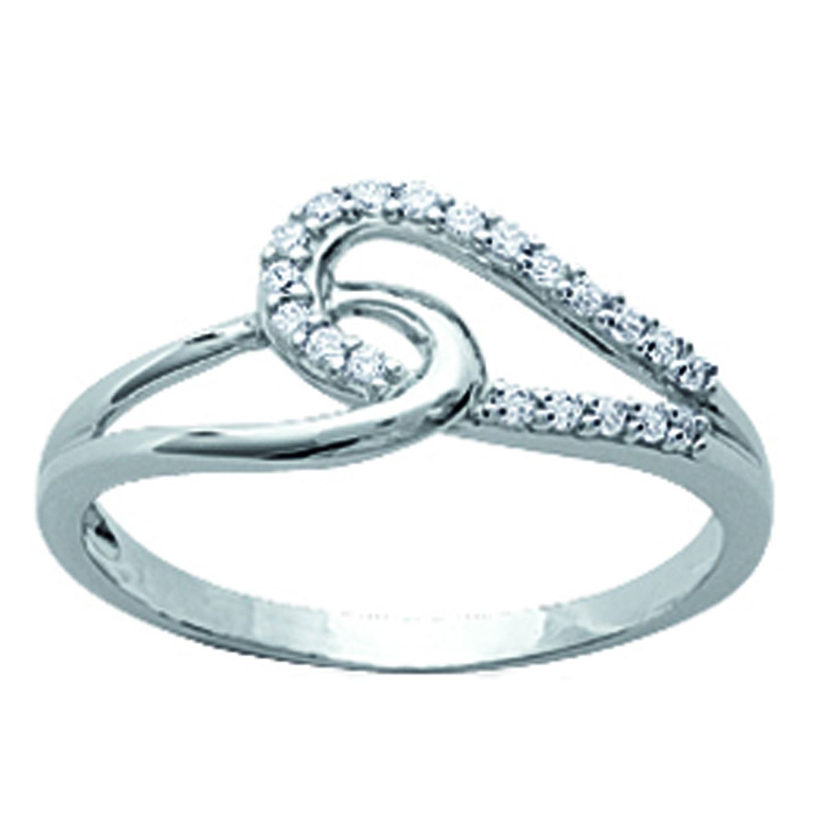 Bague Argent \'Scarlett\' blanc argenté (rhodié) - 8 mm - [I4696]