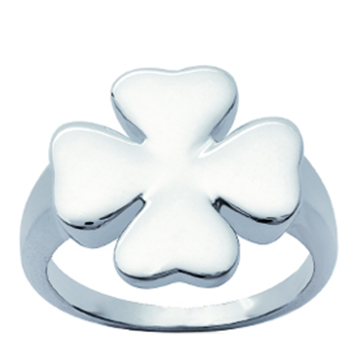 Bague Argent \'Trèfle\' argenté - 18x18 mm - [H6286]