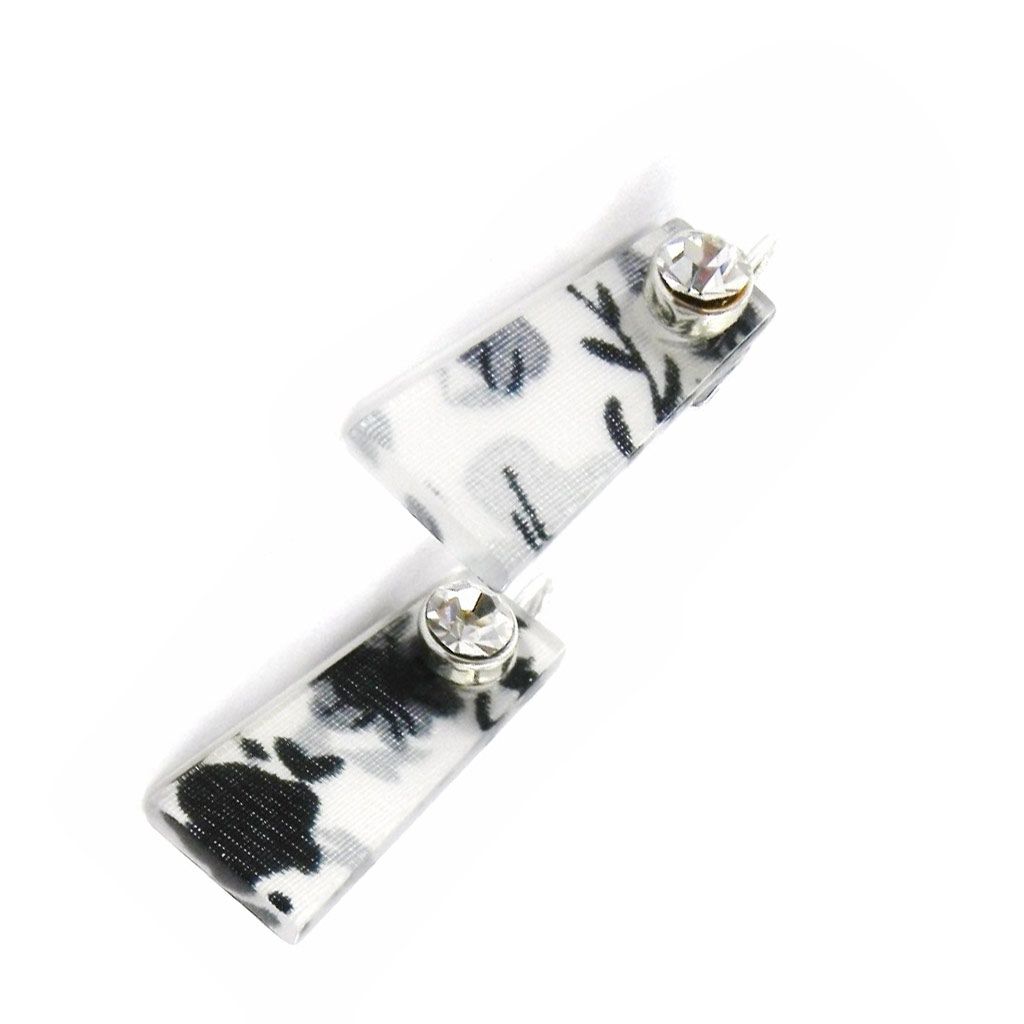 Boucles Créateur \'Liberty\' noir blanc - [I4918]
