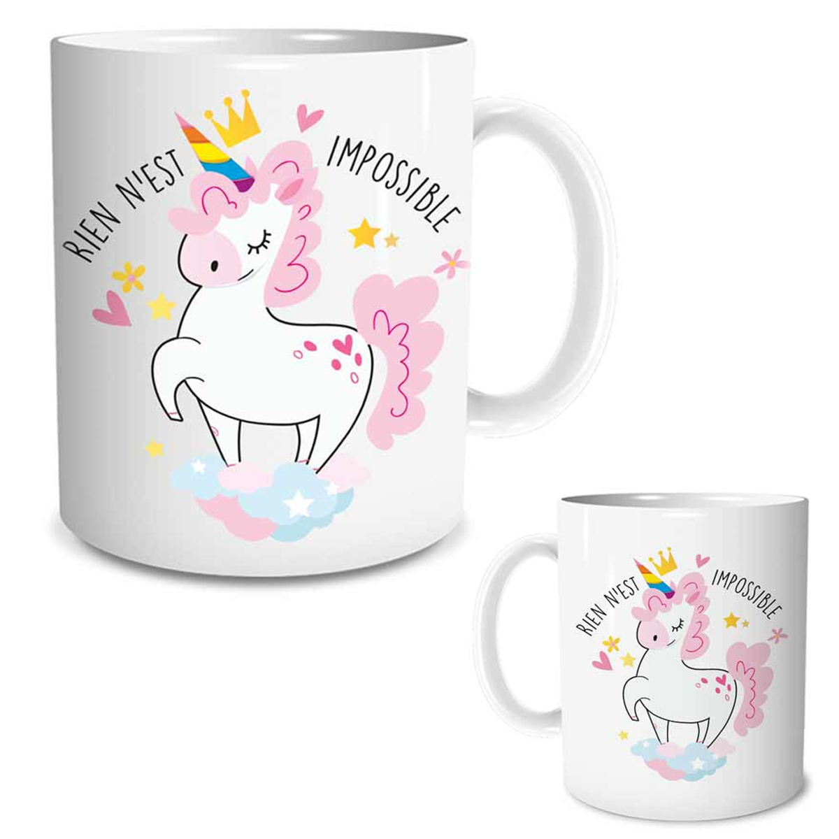 Mug céramique \'Licorne My Unicorn\' (Rien n\'est Impossible) - 95x80 mm - [R1620]