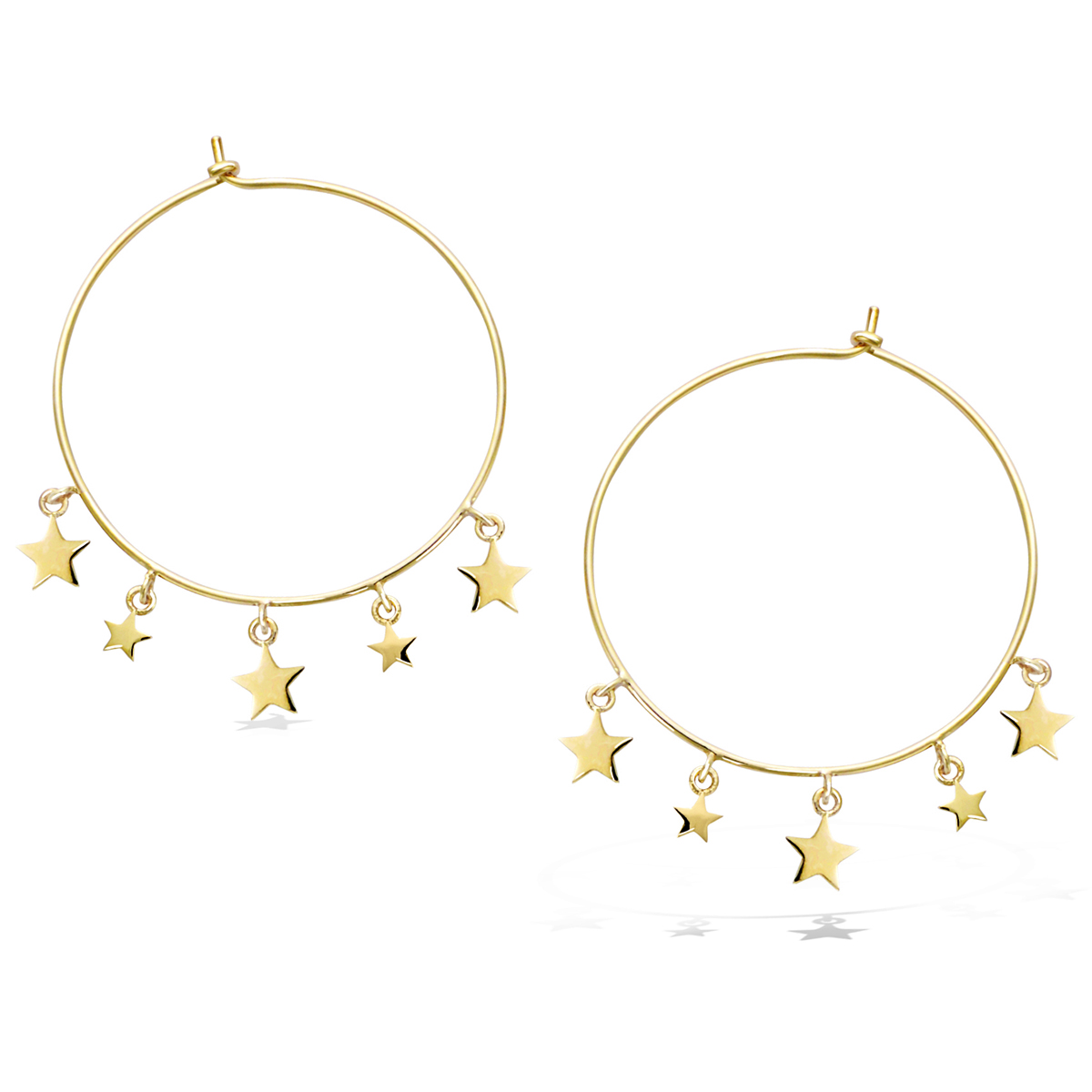 Créoles Plaqué Or \'Une Etoile est Née\' doré - 30 mm 5 mm - [R1684]
