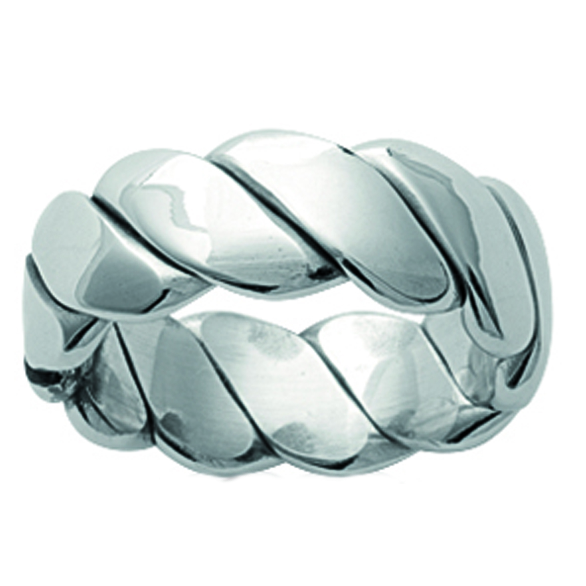Bague acier \'Chorégraphie\' argenté - 8 mm - [I5852]