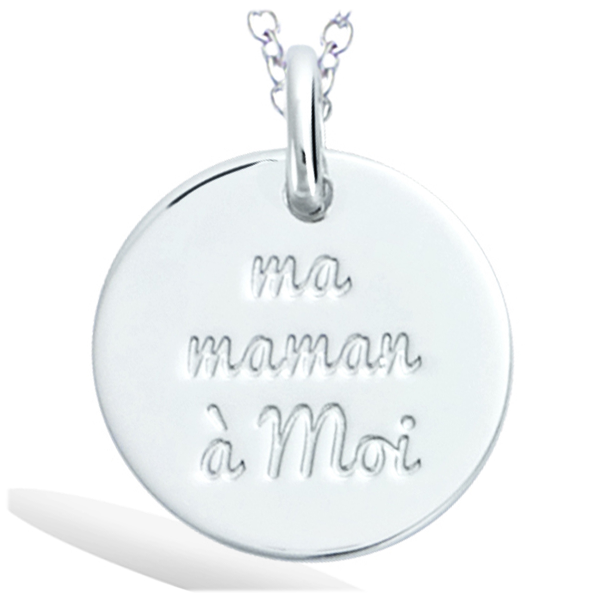 Pendentif Argent \'Ma Maman à Moi\' argenté (rhodié) - 15 mm - [R1715]