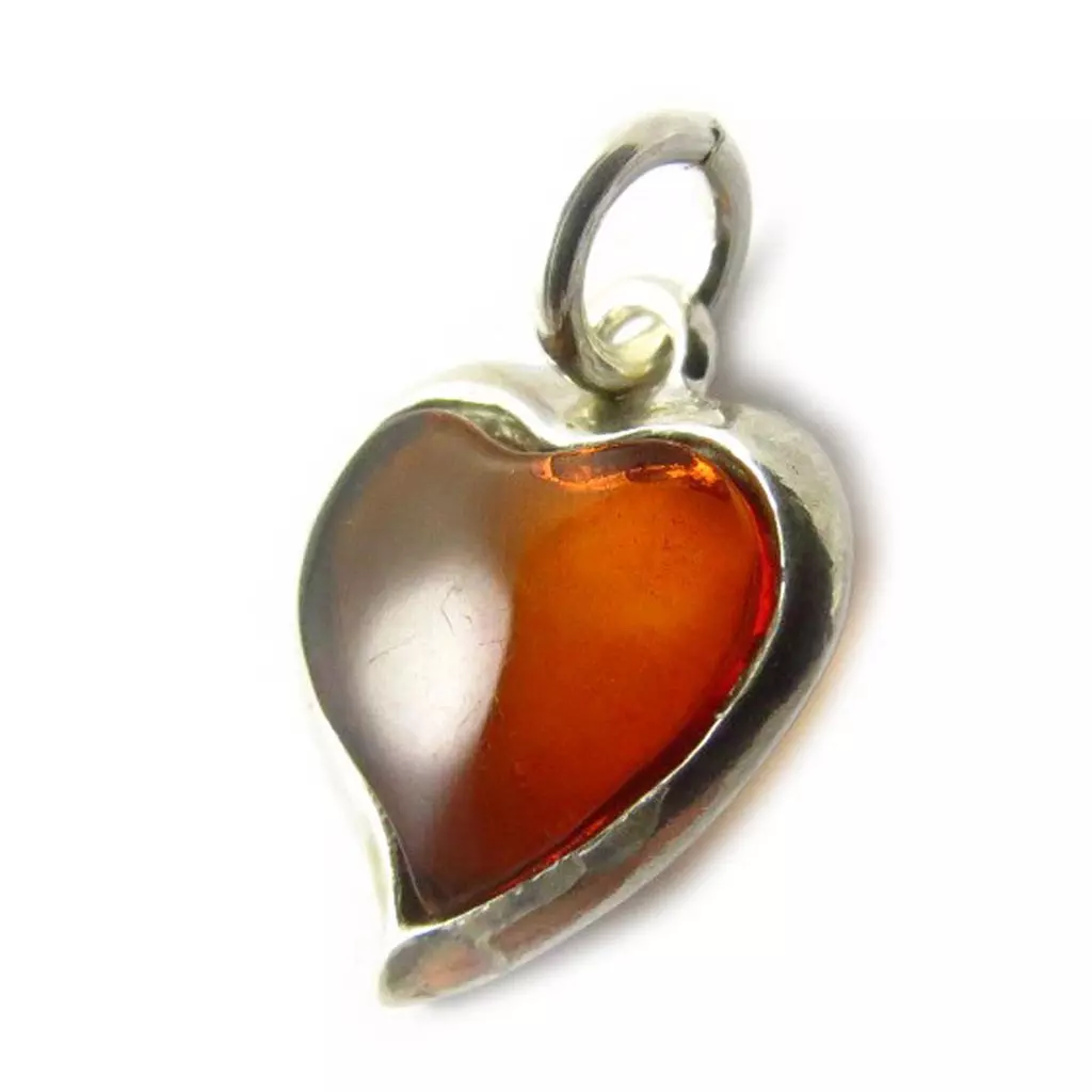 les trésors de lily Pendentif Argent 'Love' Ambre [J5664]