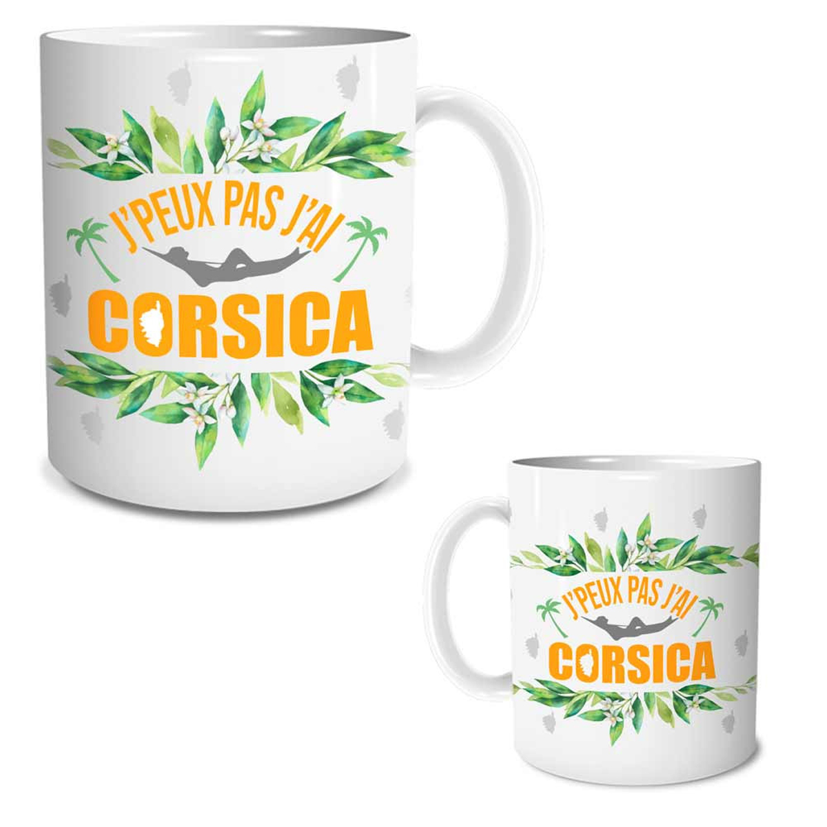 Mug céramique \'Corse\' (J\'peux pas, j\'ai Corsica !) - 95x80 mm - [R1843]